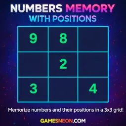 Numbers Memory with Positions